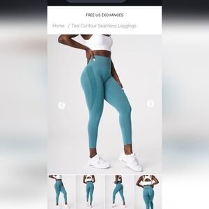 Women's NVGTN Teal Contour Seamless Leggings